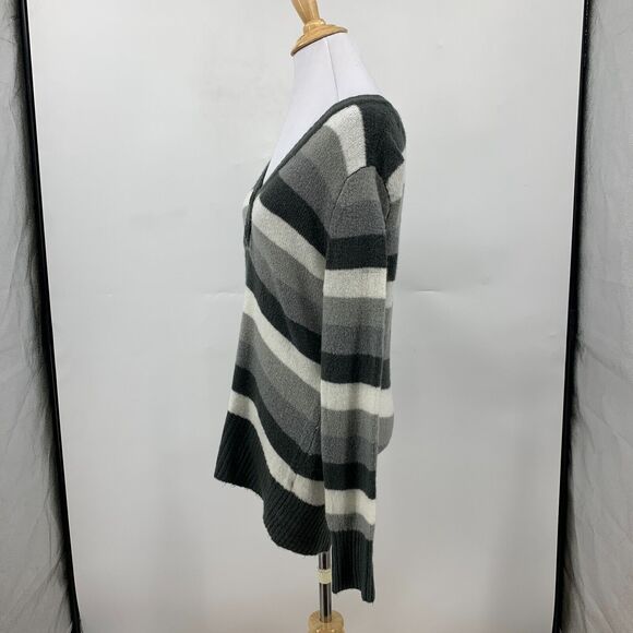 Talbots Soft Striped V Neck Sweater Womens M Medium Slouchy Acrylic Pullover - Picture 5 of 11